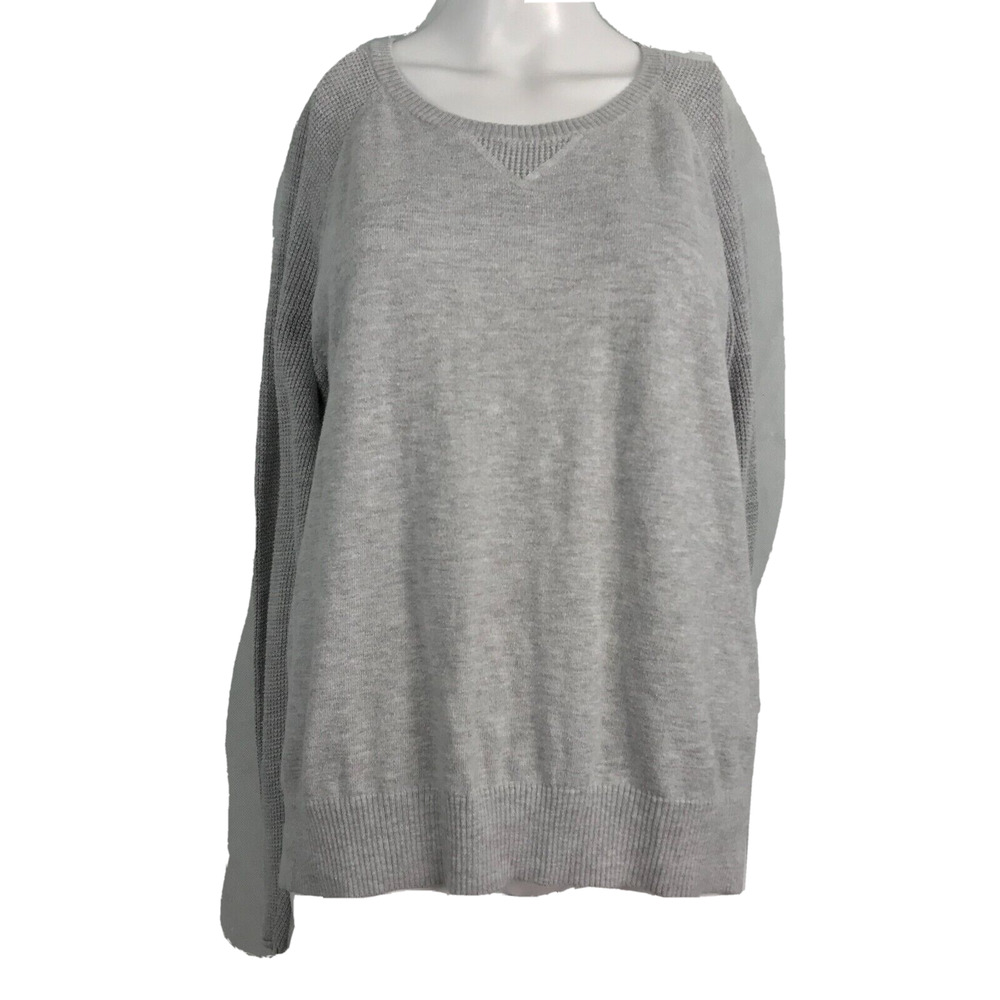 Athleta Sweater Womens Sz M Gray Cotton Stretch Pullover Raglan